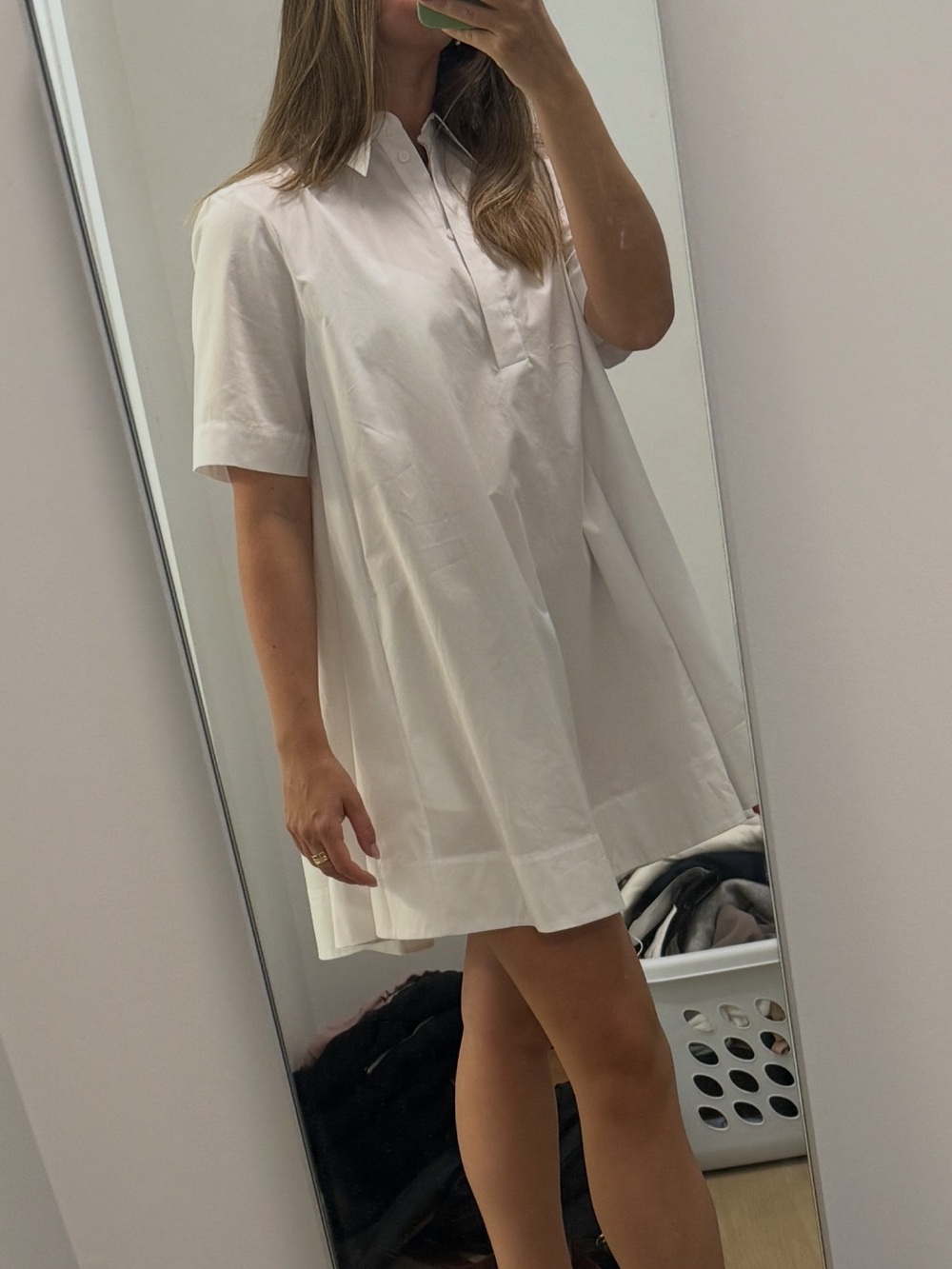 Aritzia Babaton White Short-Sleeve Shirt Dress